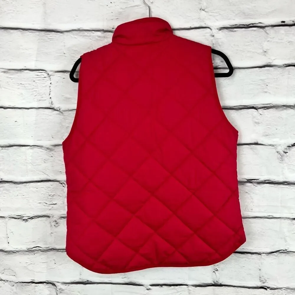 J.Crew Women's Quilted Puffer Vest‎ Medium Pink Casual Sleeveless